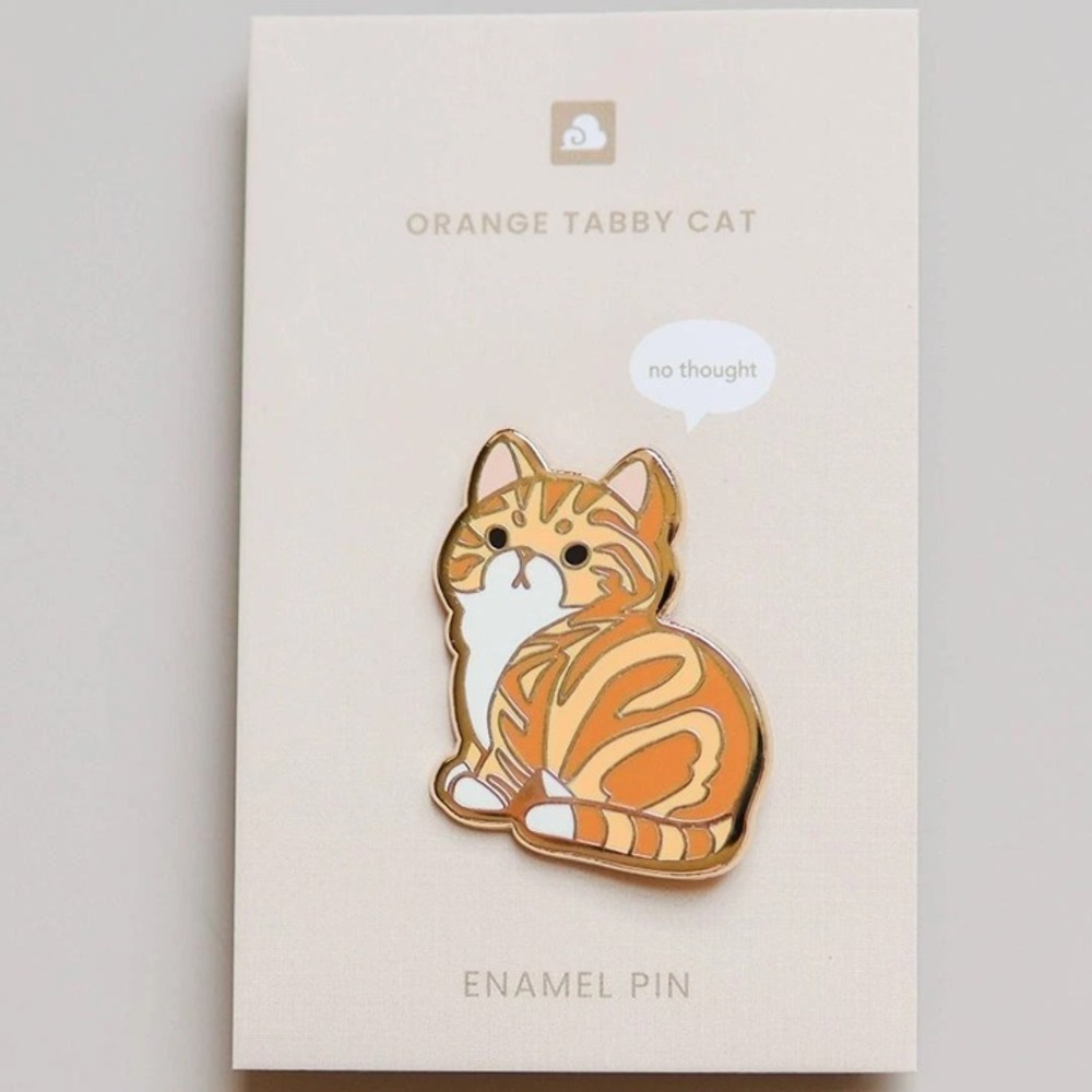 Orange Tabby Cat Enamel‎ Pin - Cat Lover Brooch - Animal & Pet Jewelry